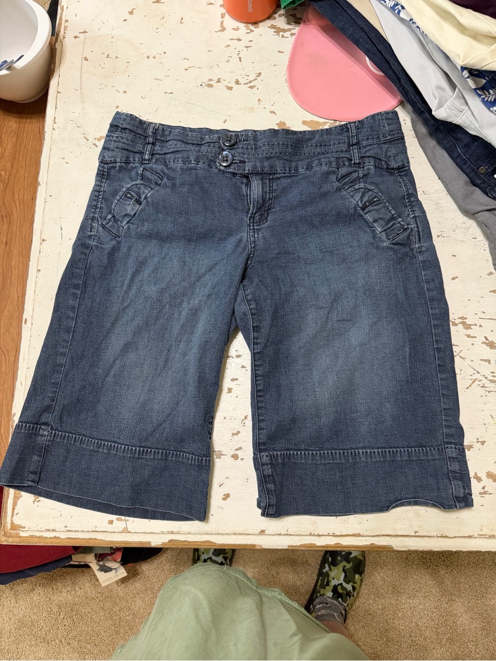 Rewind Dark Blue Denim Bermuda Shorts 13” inseam size 17 emo y2k punk 2000s